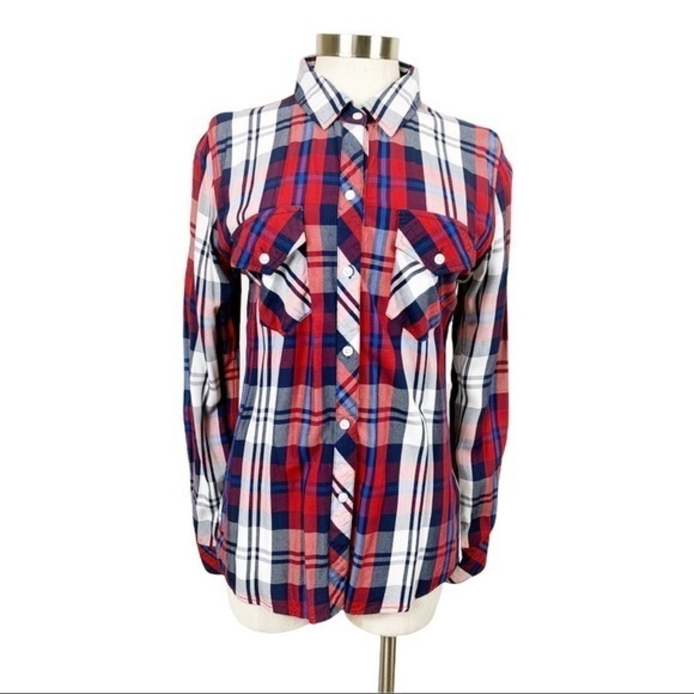 Rails Red, Blue, & White Plaid Button Down Small
